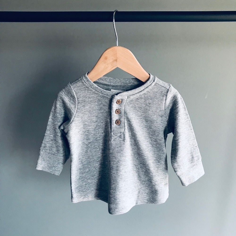 Gymboree Baby Boy 0-3 Month Long Sleeve Waffle Tee